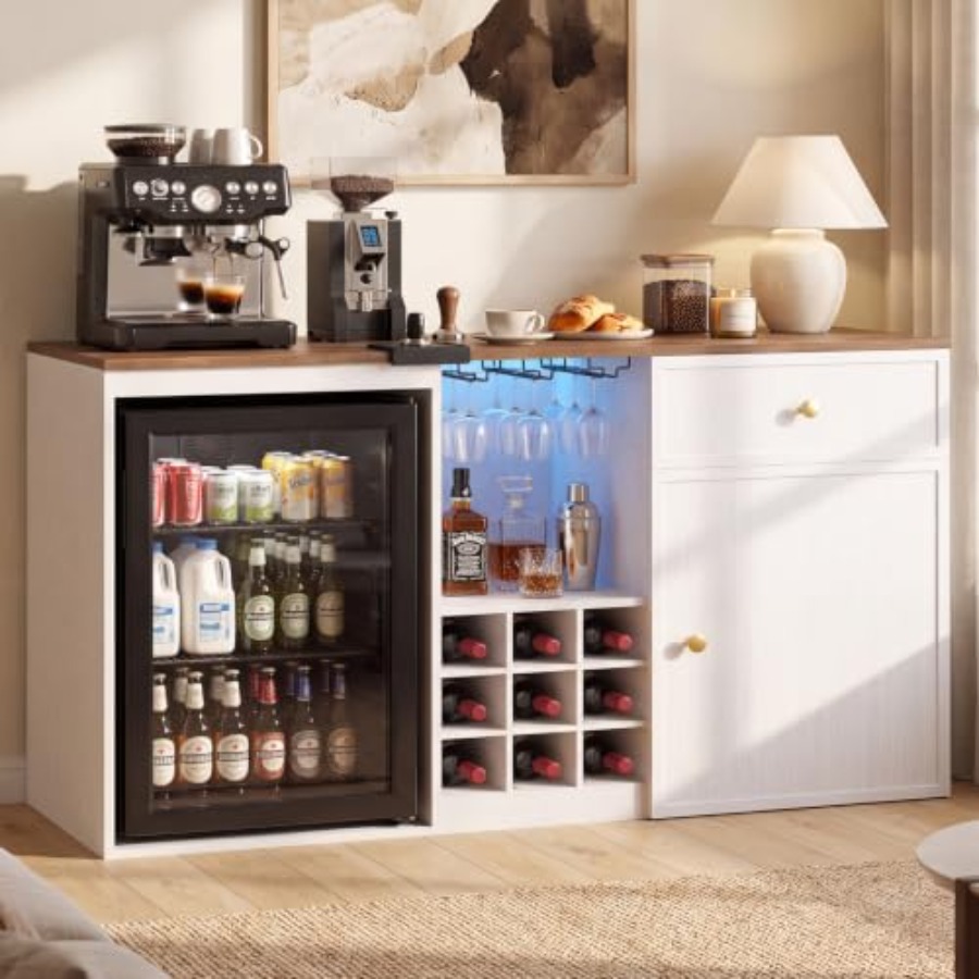 Home Bar And Fridge - Koffiebar-kast met koelruimte, 55,2