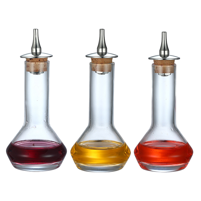 Bitters Bottle Set - 50Ml Glazen Bitterfles Voor Cocktail-Met Roestvrijstalen