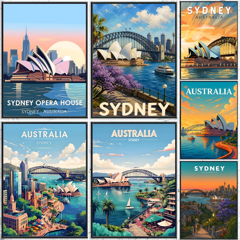 Home Bar Sydney - Art Sydney Travel Art Poster Zelfklevende