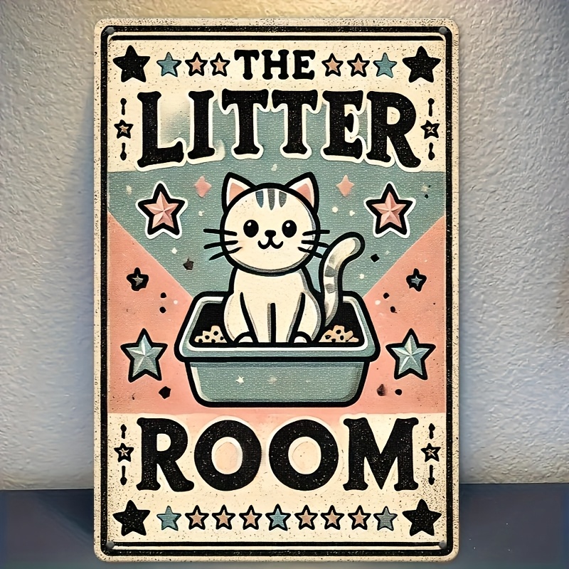 Home Bar And Restaurant - Retro kattenbak ijzeren metalen bord, vintage