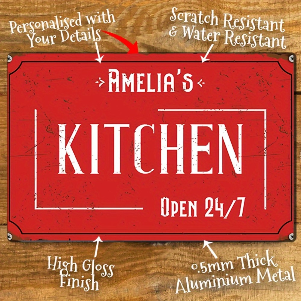 Home Bar Signs - Gepersonaliseerde, op maat gemaakte keukenwandplaat, 8x12