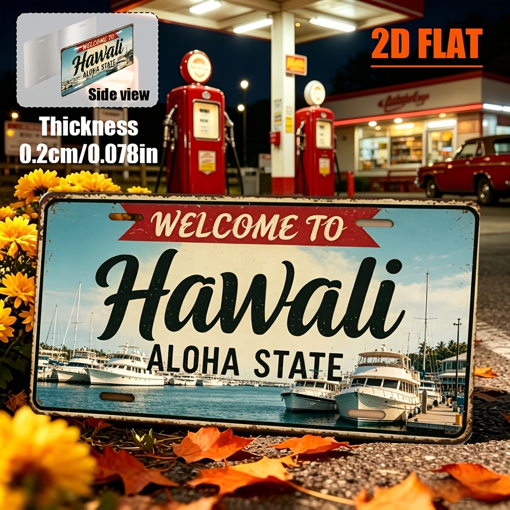 Home Bar Signs - Aanpasbaar 1-delig 2D plat Hawaii retro