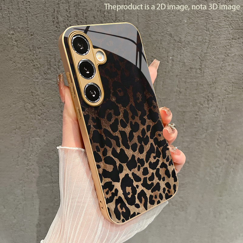 Old Fashioned Glass - Retro luipaardprint 2D telefoonhoesje voor Samsung