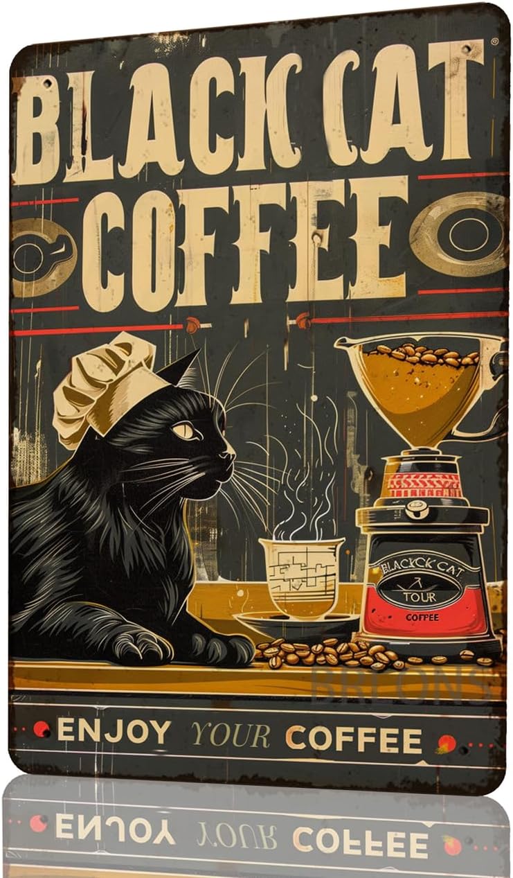 Metalenen blikken bord Black C - Home Bar And Coffee recensie en prijs