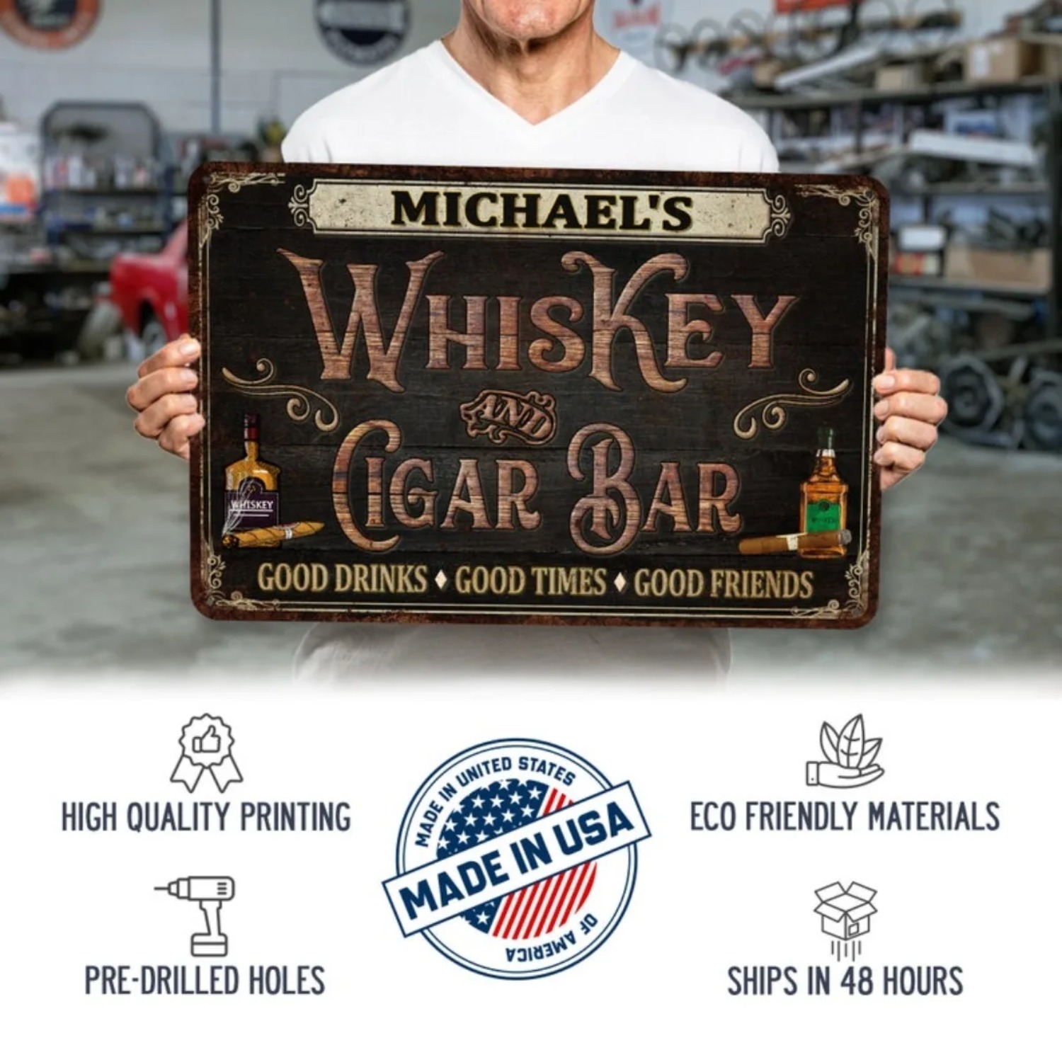 Gepersonaliseerde vintage whis - Home Bar Signs recensie en prijs