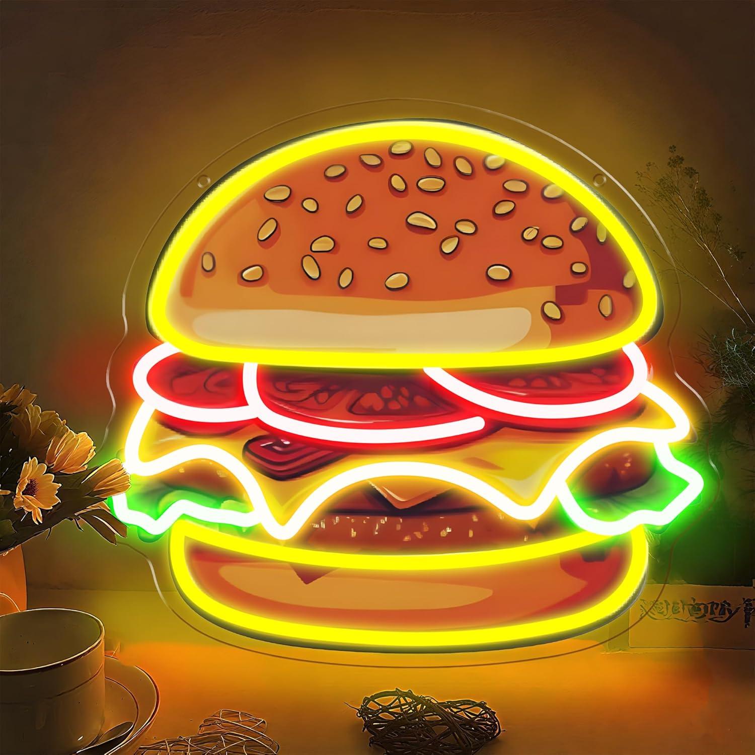 Burger Neon Sign LED Hamburger - Home Bar Signs recensie en prijs