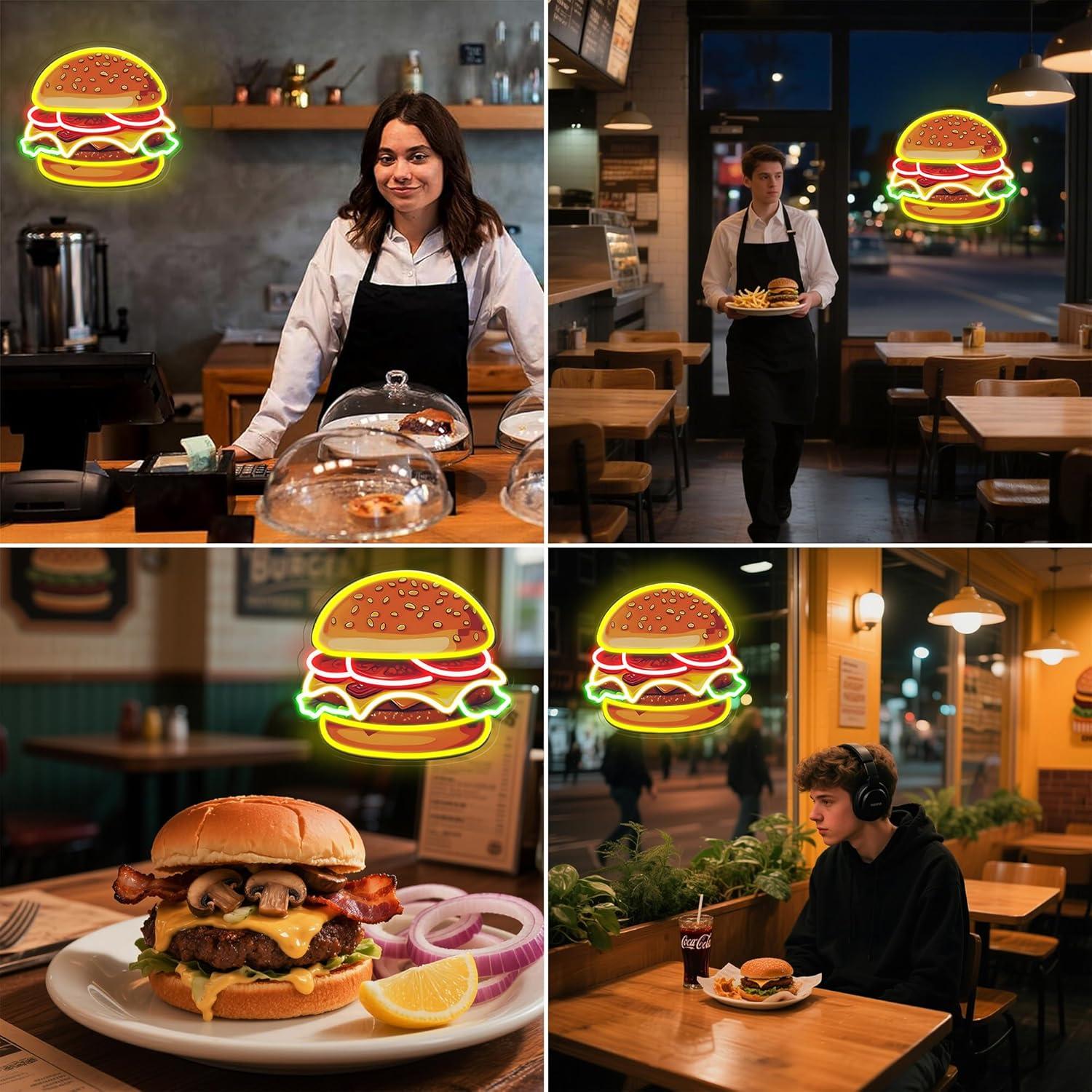 Burger Neon Sign LED Hamburger - Home Bar Signs recensie en prijs