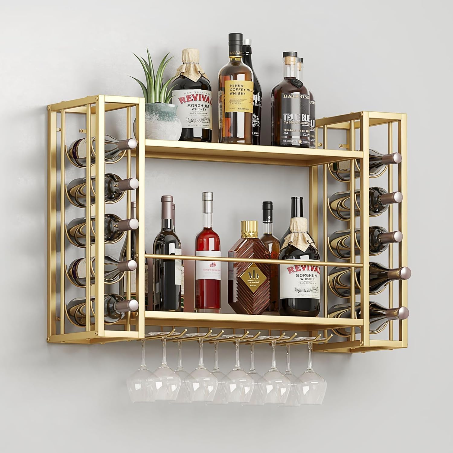 Wandgemonteerd wijnrek, wandge - Home Bar Shelf recensie en prijs