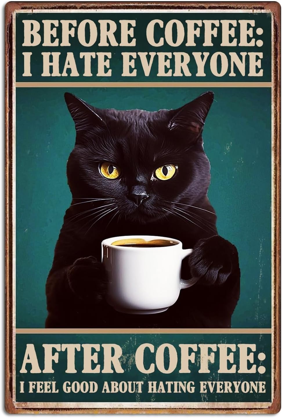 Vintage zwarte kat koffieblikk - Home Bar And Coffee recensie en prijs